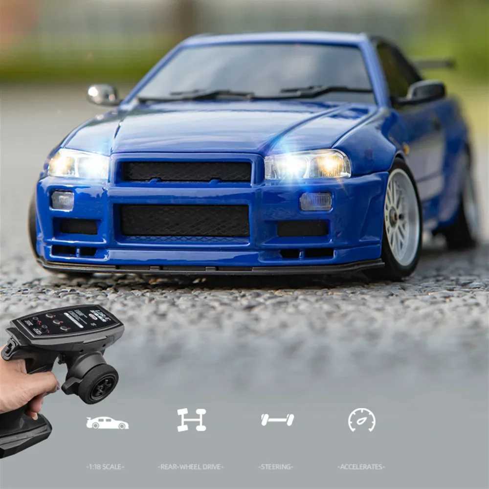 LDRC 1899/A99 RTR 1/18 2.4G RWD RC Car Drift GTR R34 Gyro LED Light On-Road Full Proportional Alloy Body Shell Racing Vehicles MXJ241221