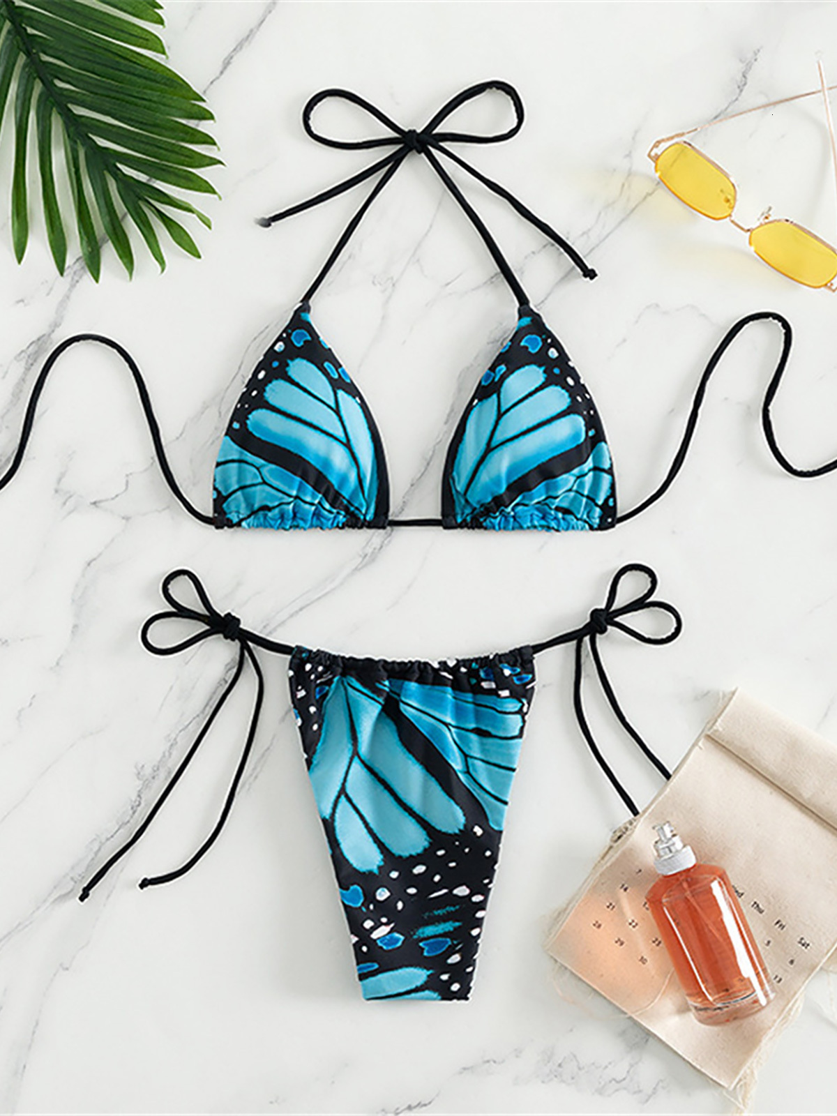 Sexy 4-color Printed Camisole Pad Women's Swimsuit Women's Swimsuit Two-piece Set Bikini Designer Swimsuit Swimsuit