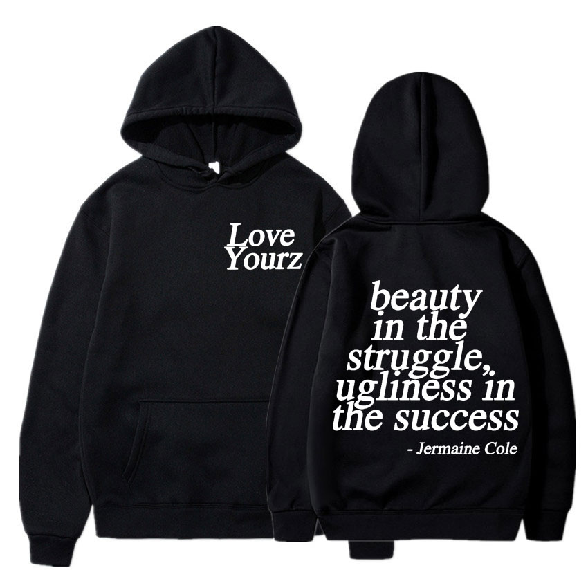 J Cole Dreamville Love Yourz Lyrics Print Hooded Vintage Fashion Sweatshirt Men Women Oversized Loose Hoodie Harajuku Streetwear