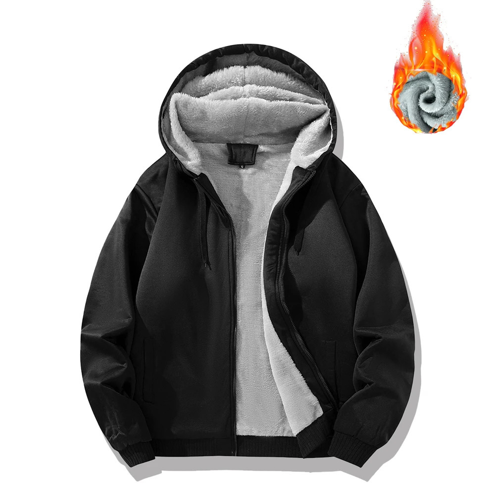 Mens Autumn Winter Zipper Jacket Thick Warm Baseball Uniform Sports Casual Thicken Hoodies Fashion Male Patchwork Loose Jackets 241216
