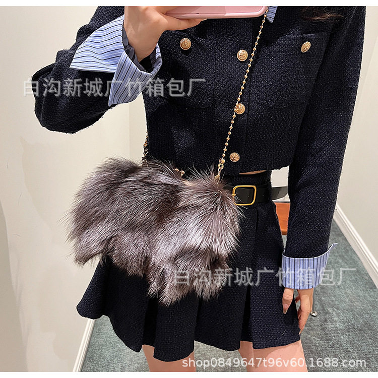 Bag Socialite Chain Real Fox Fur Small New Fashion Temperament Versatile Large Capacity Shoulder Bag