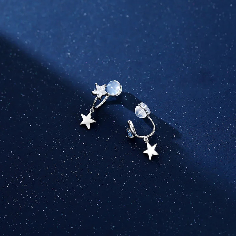 JYJIAYUJY 100% Whole Original Sterling Silver S925 Ear Clip-Ons Earrings Star Drop Fashion Jewelry Gift Daily JYE171 241220