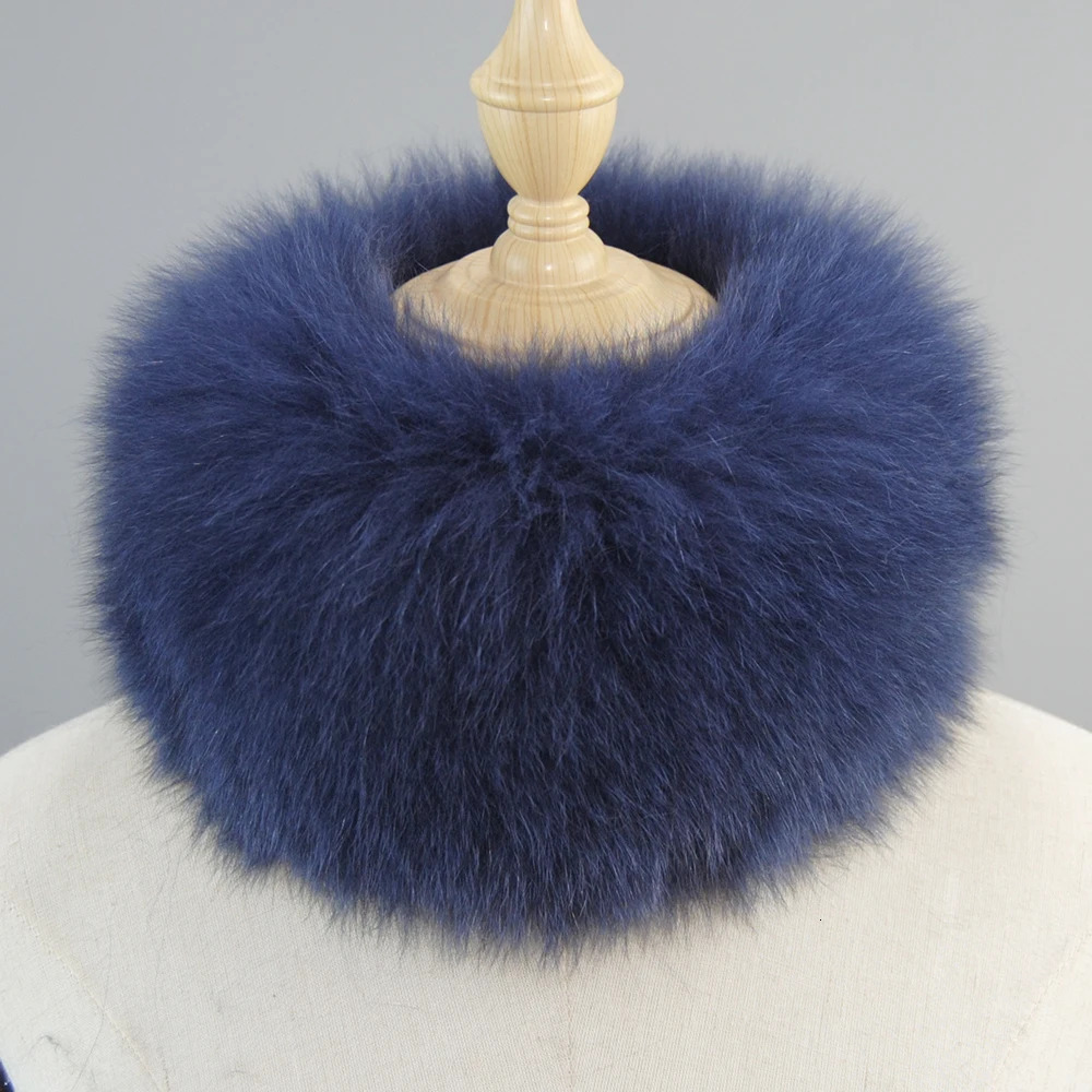 Winter Fox Fur Neck Warmer High Quality Knitted Natural Fluffy Headband Fashion Ring Scarf Women Real Fox Fur Ring Scarves 241220