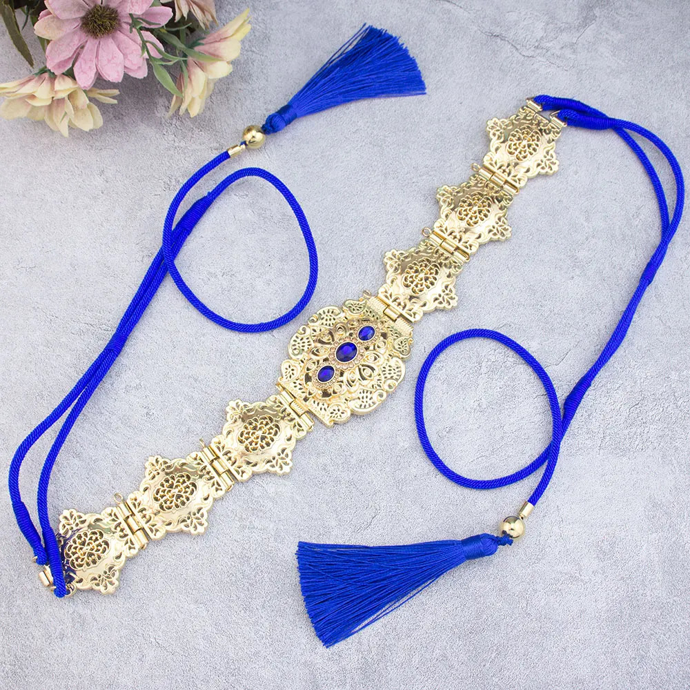 Neovisson Morocco Fashion Style Handmade Rope Belt Gold Color Chain Long Tassels Arabic Bridal Wedding Jewelry Gift 241220