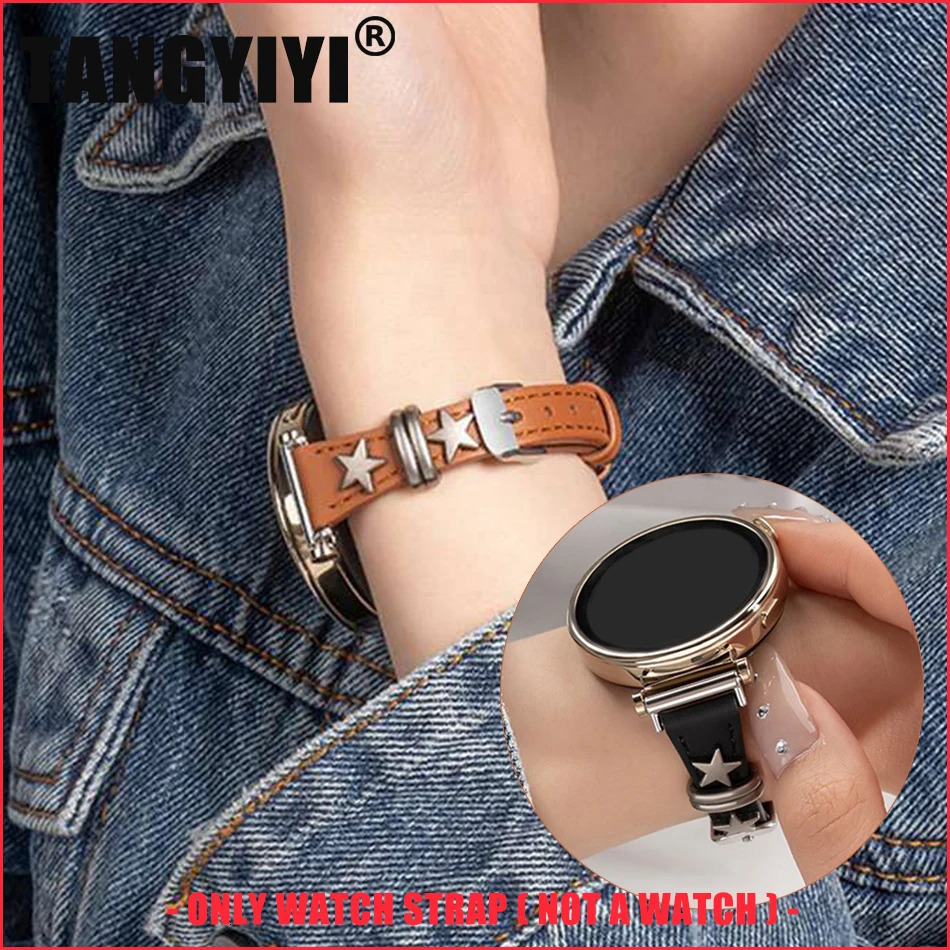 20/22MM Band For Watch 5 4 6 Classic 5 Pro Fashion Vintage Star Rivet Leather Strap For Amazfit Bip 241220