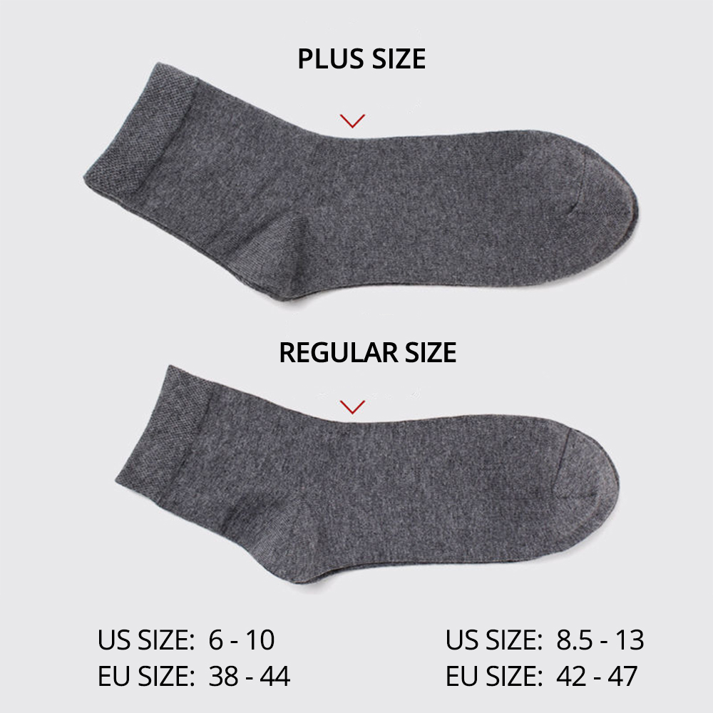 5/10 Pairs Men's Cotton Socks New Style Black Business Men Socks Soft Breathable Summer Winter for Male Socks Plus Size (6.5-14)