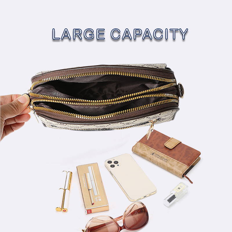 Vintage Pattern Shoulder Bag for Women PU Leather Textured Bag Purse 2023 New Classic Fashion Versatile Crossbody Bag