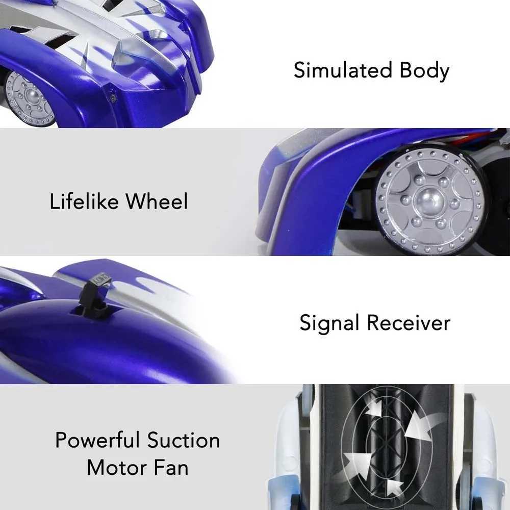 Free shipping Electric RC Wall Climbing Remote Control 360 Rotating Anti i Stunt Car Climber Auto Vehicle Toys for Kids Gifts