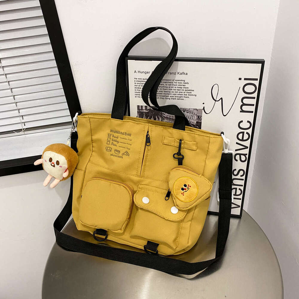2024 New Nylon Large Capacity Crossbody Bag for Primary School Students' Classroom Tutoring Handheld Fashionable and Versatile Single Shoulder To