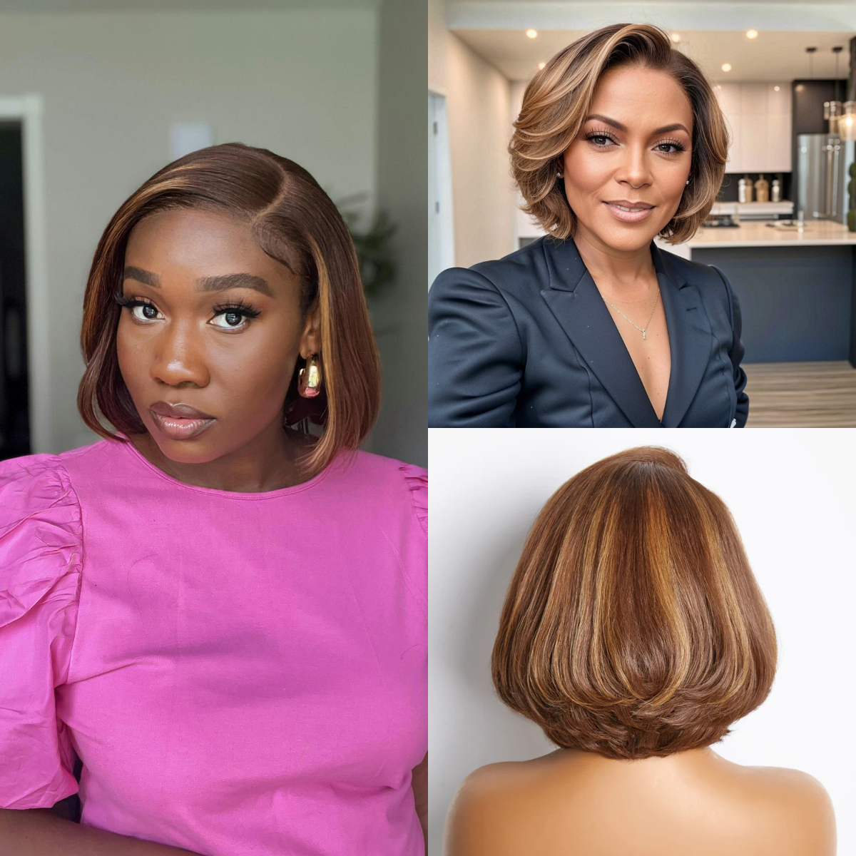 4/27 Highlight 4X4 Body Wave Glueless Closure Blonde Short Human Hair Wigs Bob Wig
