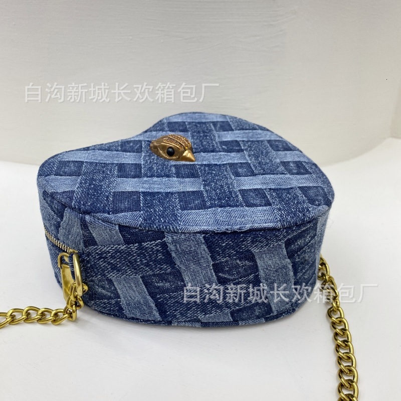 Bag Cowboy Woven Eagle Head Women's High-End Sense, One Shoulder Crossbody Chain Bag, Peach Heart Bag