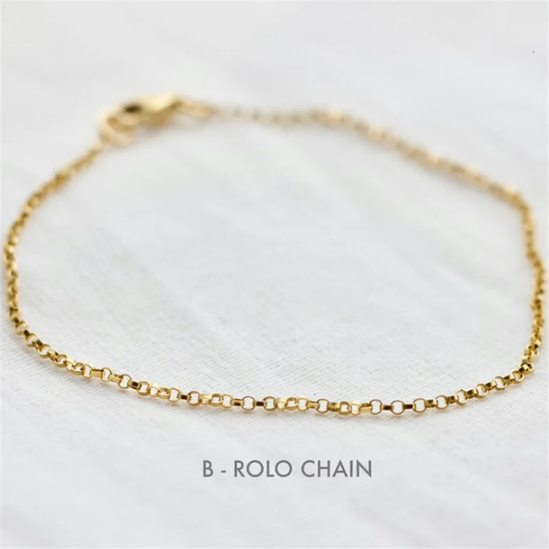 14K Gold Filled Chain Bracelet Handmade Jewelry Boho Charms Bracelets Vintage Anklets for Women Bridesmaid Gift Jewelry 241220