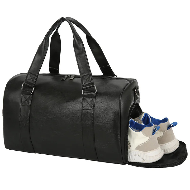 Fitness PU leather bag sports large capacity swimming training bag gym travel shoe company yoga handbag X529D 241220