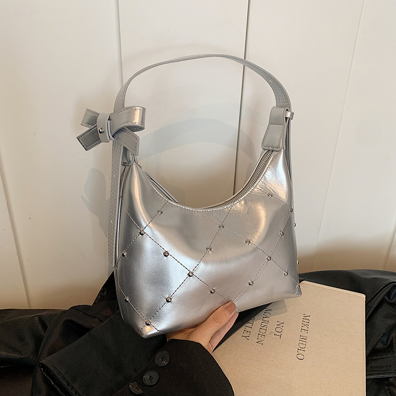 Bag Bright Face Fashion Women, Korean Version, Trendy And Versatile Shoulder Bag, 2024 Summer New Item, Niche Texture Armpit Bag For Women