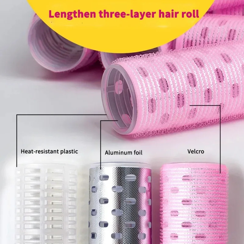 12pcs/set Hair Rollers Hair Curlers Lazy Curler Hair Roller with aluminum sheet 241220