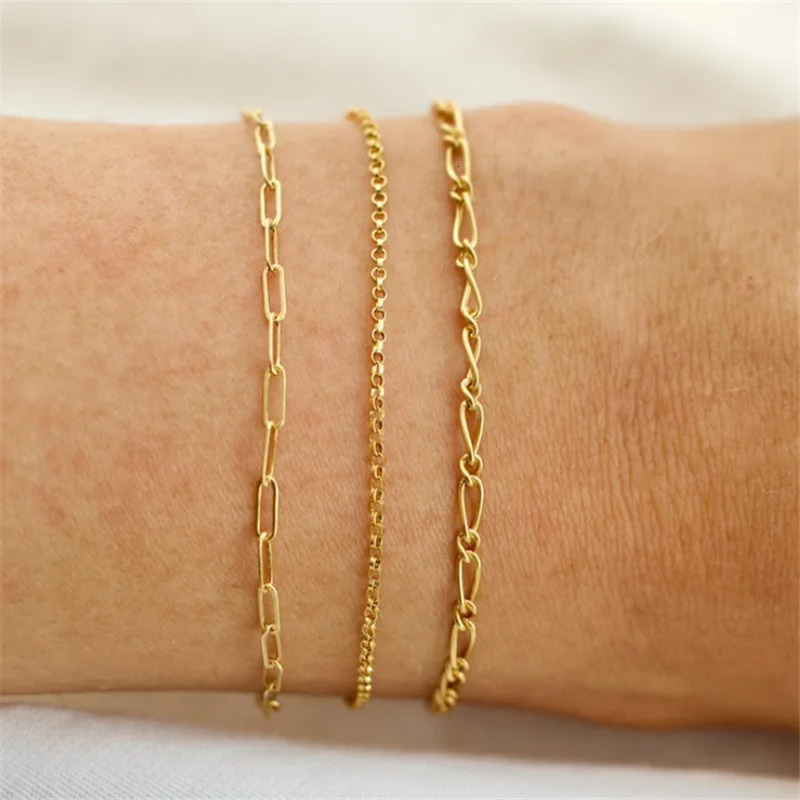 14K Gold Filled Chain Bracelet Handmade Jewelry Boho Charms Bracelets Vintage Anklets for Women Bridesmaid Gift Jewelry 241220