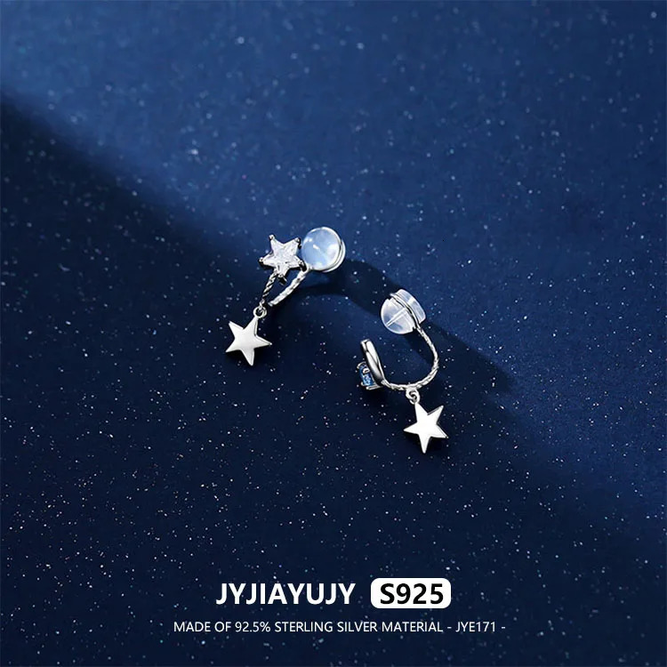 JYJIAYUJY 100% Whole Original Sterling Silver S925 Ear Clip-Ons Earrings Star Drop Fashion Jewelry Gift Daily JYE171 241220