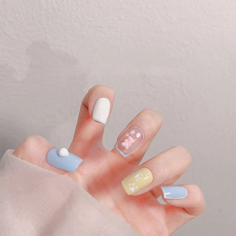 30pcsBag Kawaii Mini Bear Bow 3D Cute Nail Art Decorations Macaron Matte Bears Nails Charms ns DIY Resin Accessories 241213