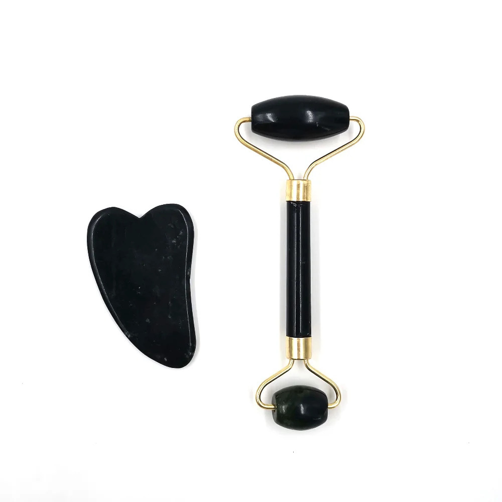 Obsidian jade roller massager leech scraper skin care tool natural body back beauty lifting massage 241213