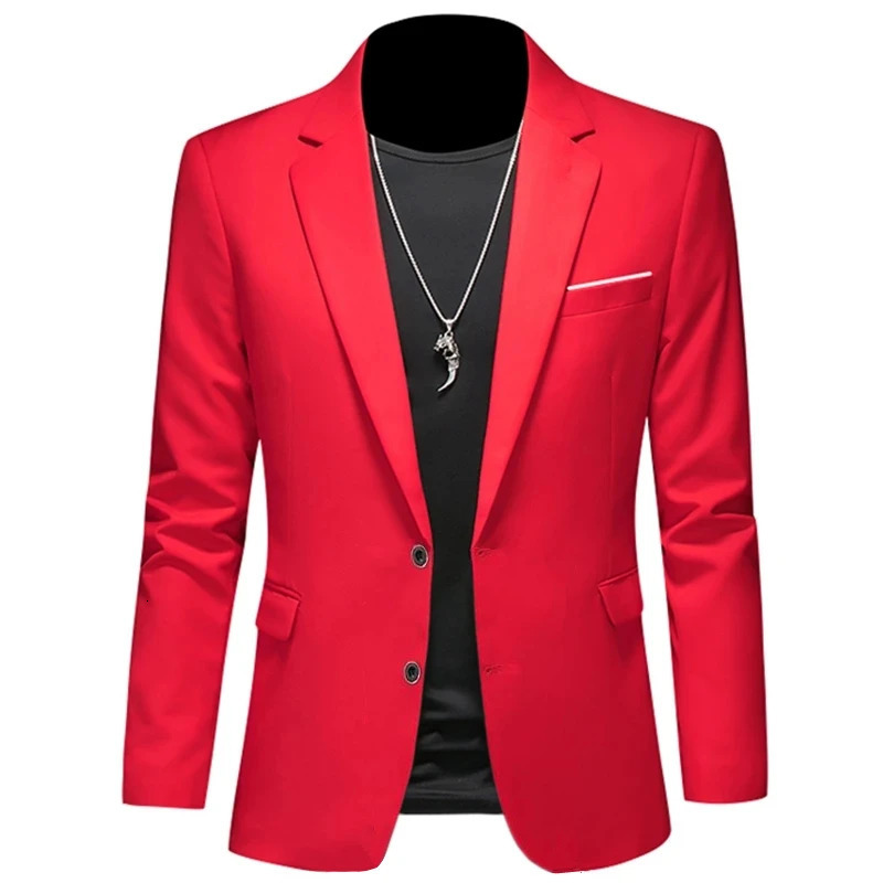 Fashion Mens Casual Boutique Woolen Pure Color Business Slim Fit Suit Blazers Jacket Dress Coat 241218