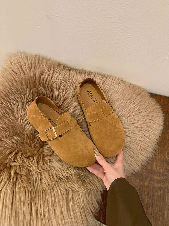 Women's Spring and Autumn 2024 New Fashionable and Comfortable Absolute Son Matte Leather Soft Flat Bottom Non tiring Foot Boken Casual Single Sh