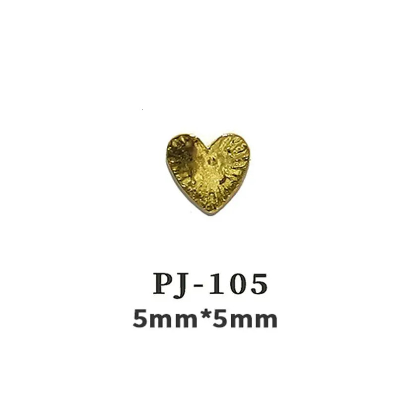 100pcs/lot 3D Alloy Gold Hollow Love Heart Cross Rivets Studs Metal Manicure Nail Art Accessories DIY Nail Decoration Charms 241220