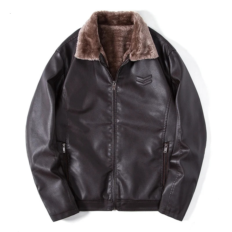 Men Autumn Thick Warm Fleece Leather Jacket Coat Men Winter Outwear Bomber Motor Biker PU Leather Jacket fleece clothing 241220