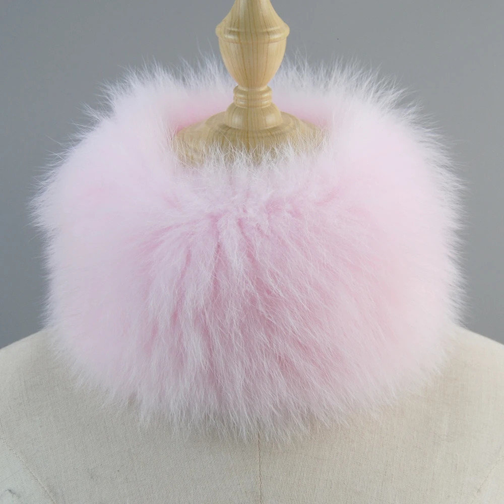 Winter Fox Fur Neck Warmer High Quality Knitted Natural Fluffy Headband Fashion Ring Scarf Women Real Fox Fur Ring Scarves 241220