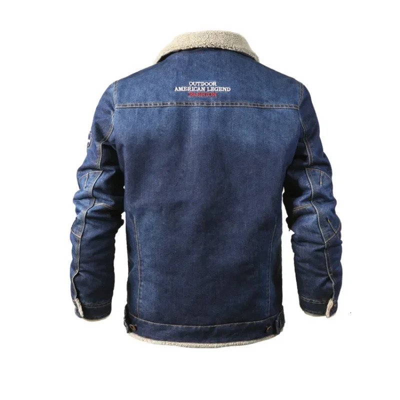 Casual Mens Clothing Trend Fashion Winter Plush Thickening Loose Lapel Oversized Denim Jacket Mens Jacket 241216