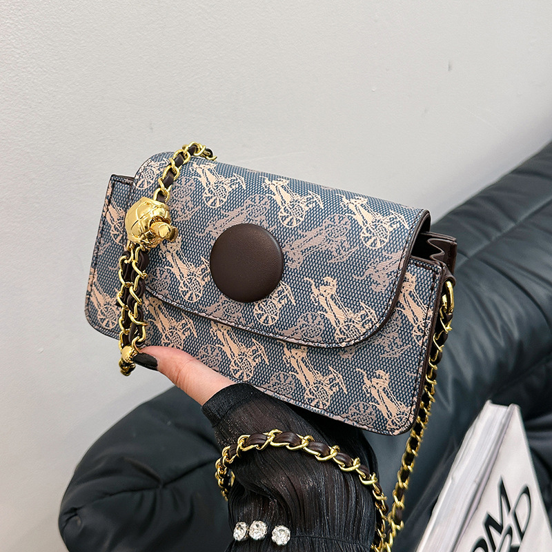 2025 Designer Free shipping new 3 Single Shoulder Bag for Women Handheld printed wide shoulder chain diagonal cross bag