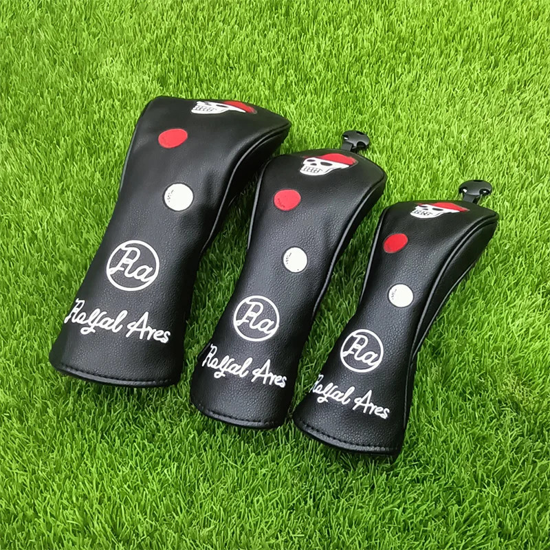 Cartoon skull Cap golf club Headcovers Covers For Driver Fairway Woods Clubs Set Heads PU Leather Waterproof Unisex Simple 241220