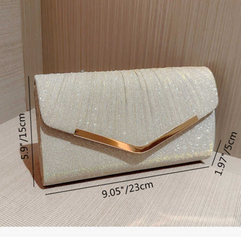 New Pleated Dress Bag Banquet Handbag Clutch Bag Party Evening Dress Bag Crossbody Banquet Bag Chain Bag 240920
