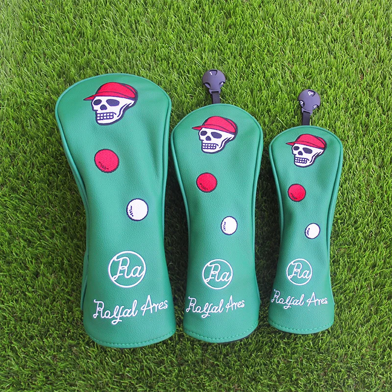 Cartoon skull Cap golf club Headcovers Covers For Driver Fairway Woods Clubs Set Heads PU Leather Waterproof Unisex Simple 241220