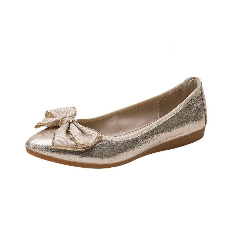 Old Beijing Women's Single Flat Bottom Cow Rib Soft Sole One Step Work Professional Black Cloth Shoes