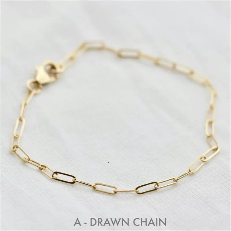 14K Gold Filled Chain Bracelet Handmade Jewelry Boho Charms Bracelets Vintage Anklets for Women Bridesmaid Gift Jewelry 241220