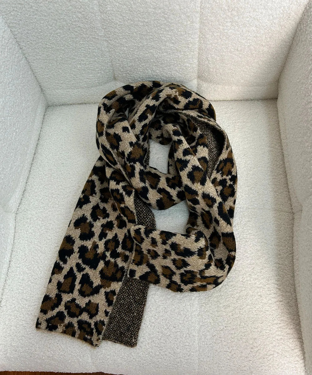 Fashion Leopard Printted Women Winter Warm Soft Scarf Cashmere Lady High Quality Wrap 241220