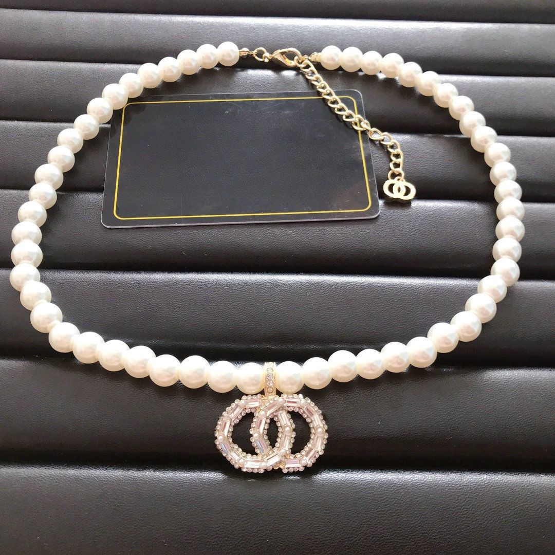 Designer Dia Pearl Chain Women s Jewelry Love Gift Charm Choker Necklace