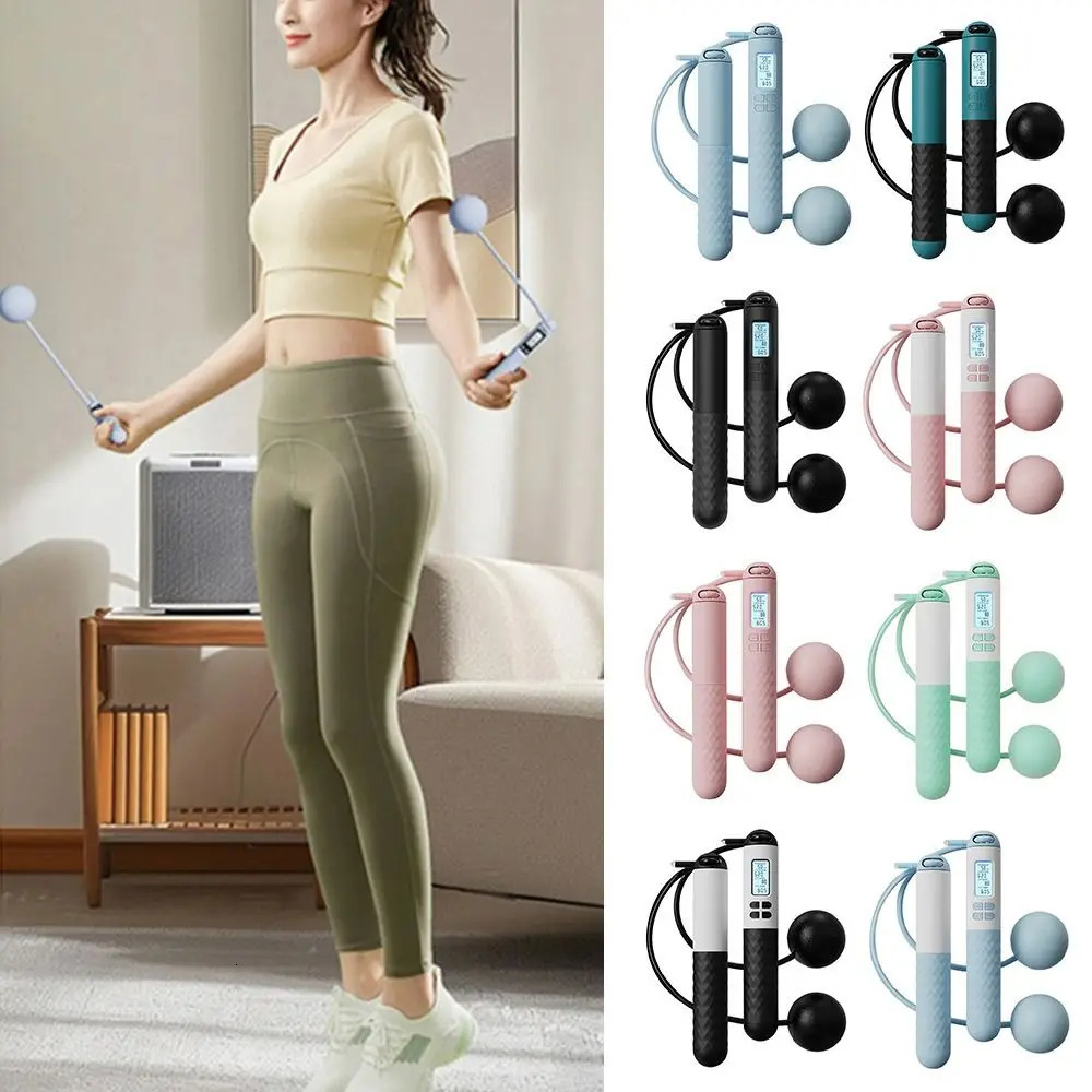 Cordless sliding rope with anti gravity ball skipping rope LCD wear-resistant suitable for adults/children 241220