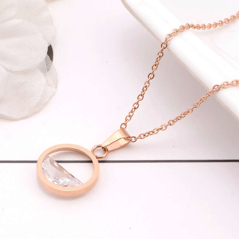 fashion new jewelry wang qingshui circle titanium steel necklace tiktok net red same style