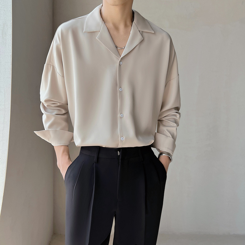 M12211 2024 autumn new men's business slim striped shirt Korean style clothes
