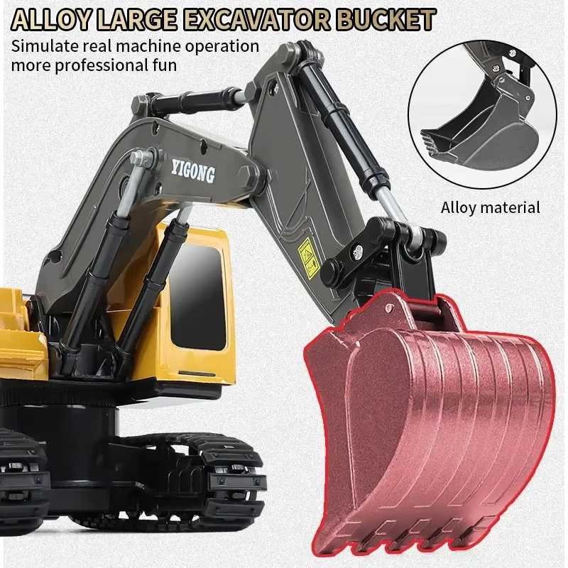 New Remote Control Engineering Vehicle Crler Truck Bulldozer Toys RC Excavator Dumper Car 2.4G for Boys Kids Holiday Toy GiftsXJ241221