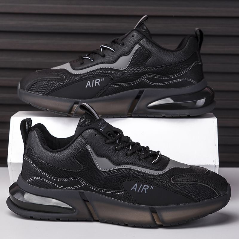 Men's shoes 2025 autumn and winter new soft sole flicking sports casual shoes leather leather fashion trend running shoes