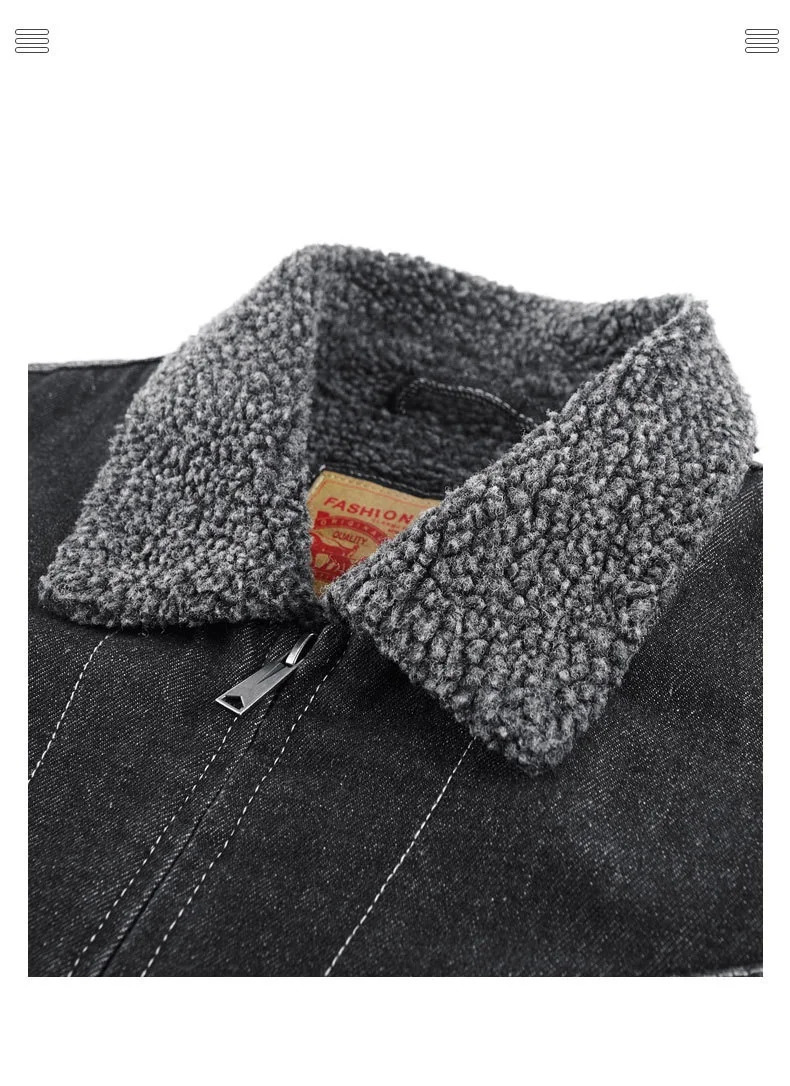 Winter Men Thick Thermal Jacket Coats Warm Fleece Denim Jacket Fashion Men Black Vintage Men Jeans Coat Overcoat Plus Size M-4xl 241216