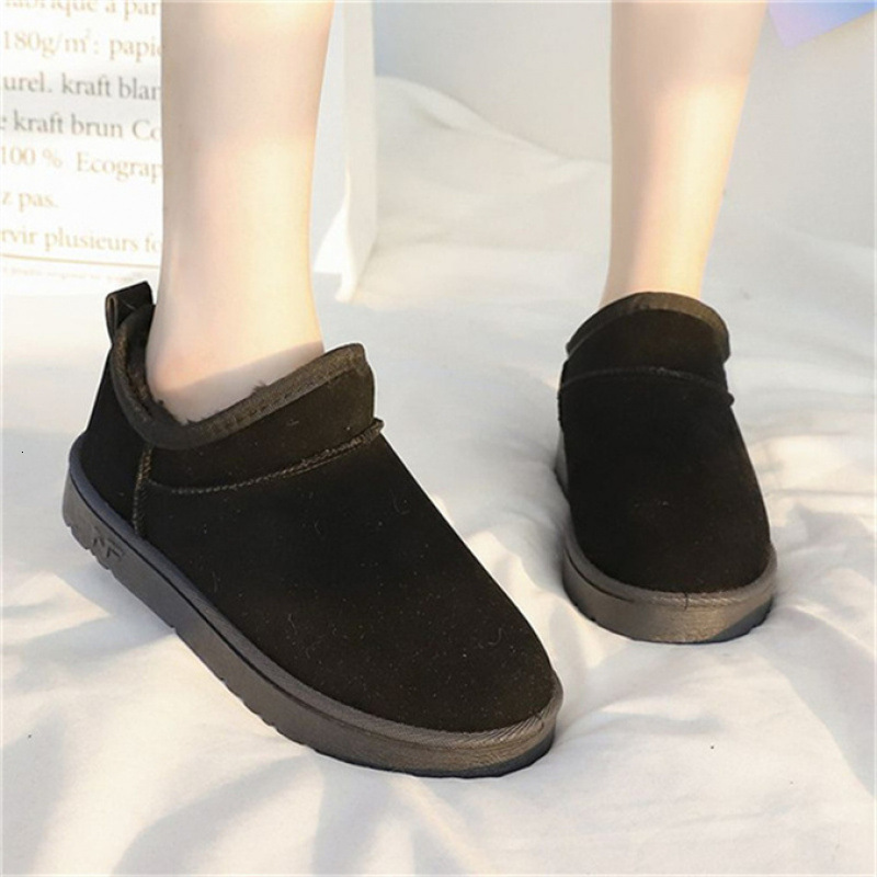 Simone Reiner Cow Suede Snow Boots For Women, Thickened And Plush Winter Anti Slip Cotton Shoes For Women, Korean Version Student Cotton Boots 364