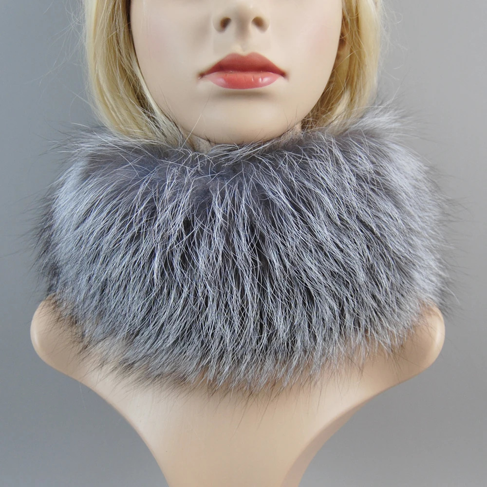 Neck Warmer Good Elastic 100% Natural Fur Mufflers Real Fox Fur Scarf Fur Headband Women Winter Ring Fox Fur Scarves 241220