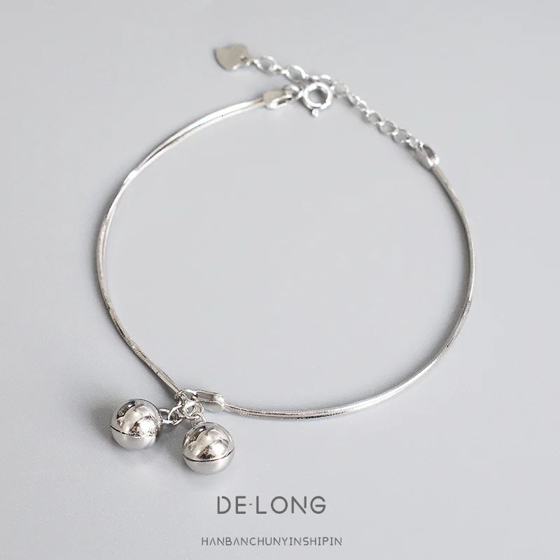 Minimalist S925 Silver Snake Bone Bell Bracelet Unique and Chic Womens Jewelry 241220