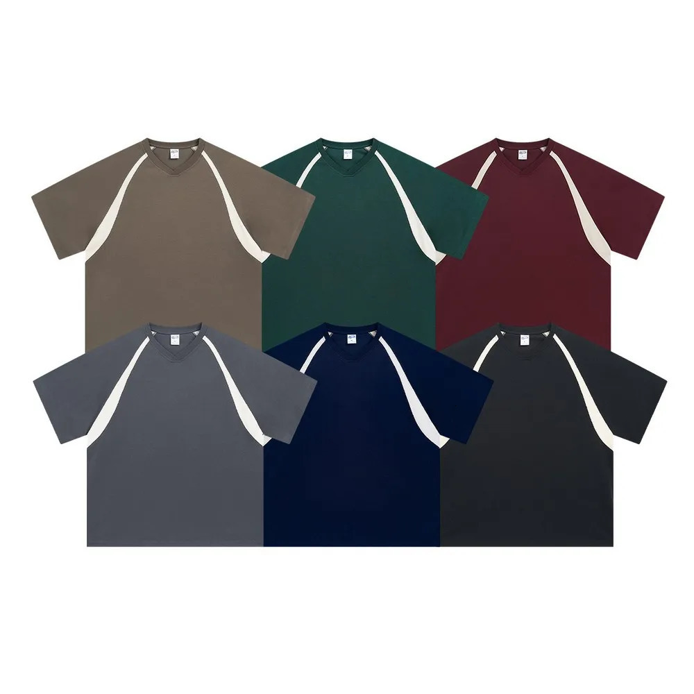 Patchwork Oversized Tshirt For Women Men Couple T Shirts Harajuku Vintage Short Sleeve Y2k Tops Streetwear Casual Cotton Tees 241217