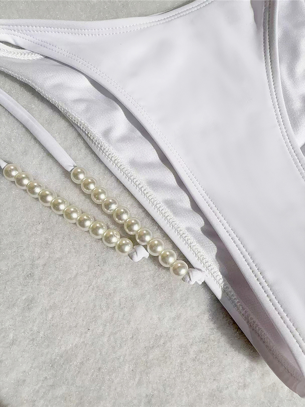 High Waisted Women's Swimsuit With Pearl Chain Suspender Women's Swimsuit Three Piece Set Bikini Designer Swimsuit Swimming Swimsuit