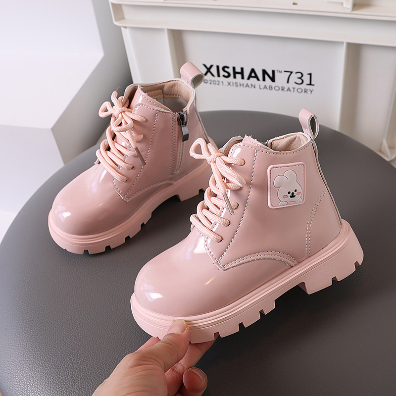 Kids Fashion Rabbit Boots Winter Autumn Soft Sole Zipper Cute Cartoon Design Short Girls Shoes Kidsnest Toddler Ankle Boots Size US 5C-12.5C