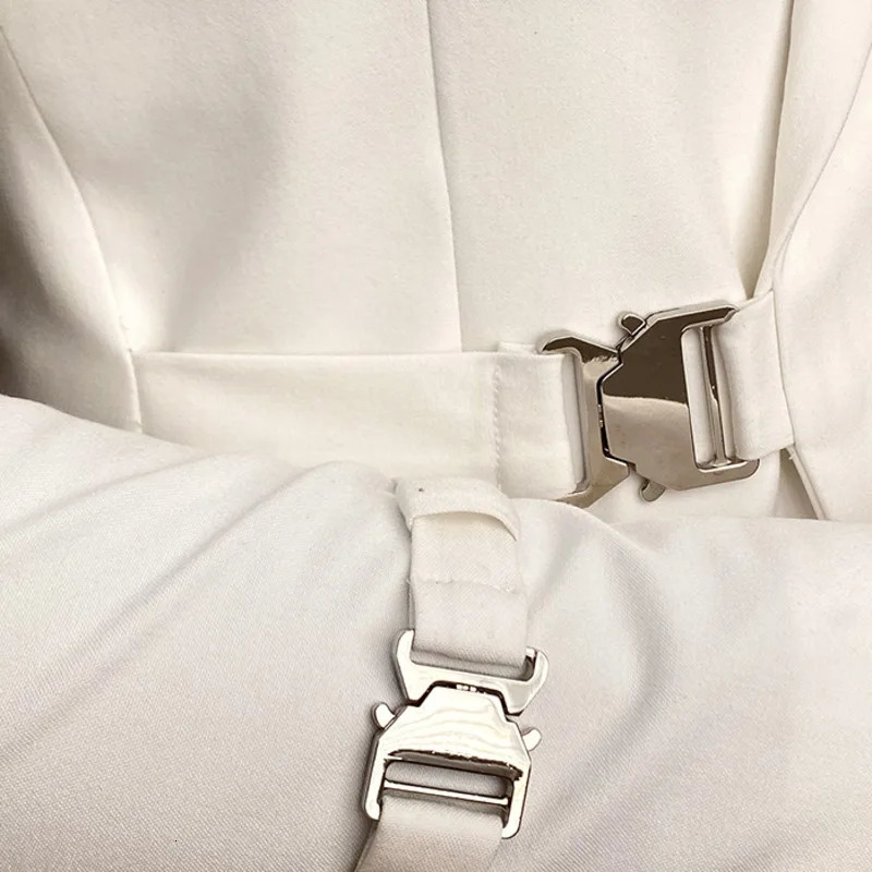 Solid Metal Buckle Decoration Blazer For Men Party Wedding Banquet Business Casual Slim Fit Suits By Italian ners 241218